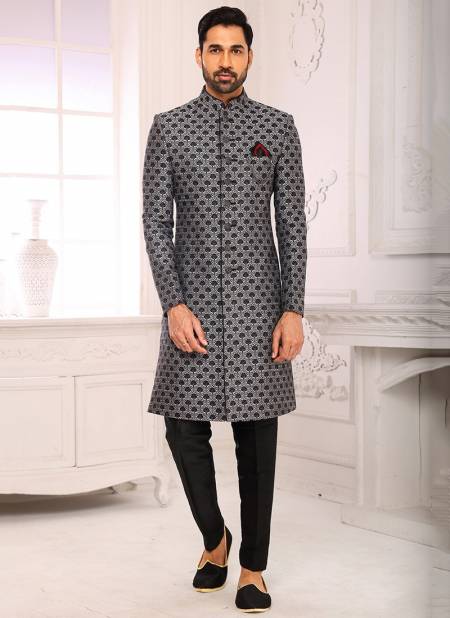 Light Gray Colour Party Wear Mens Indo Western Collection 1151